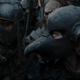 Sam and Frodo, in disguise as Orcs, infiltrate a legion of Mordor soldiers in Return of the King.